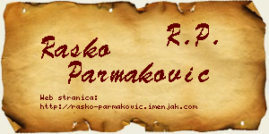 Raško Parmaković vizit kartica